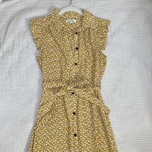 Yellow Floral Print Dress